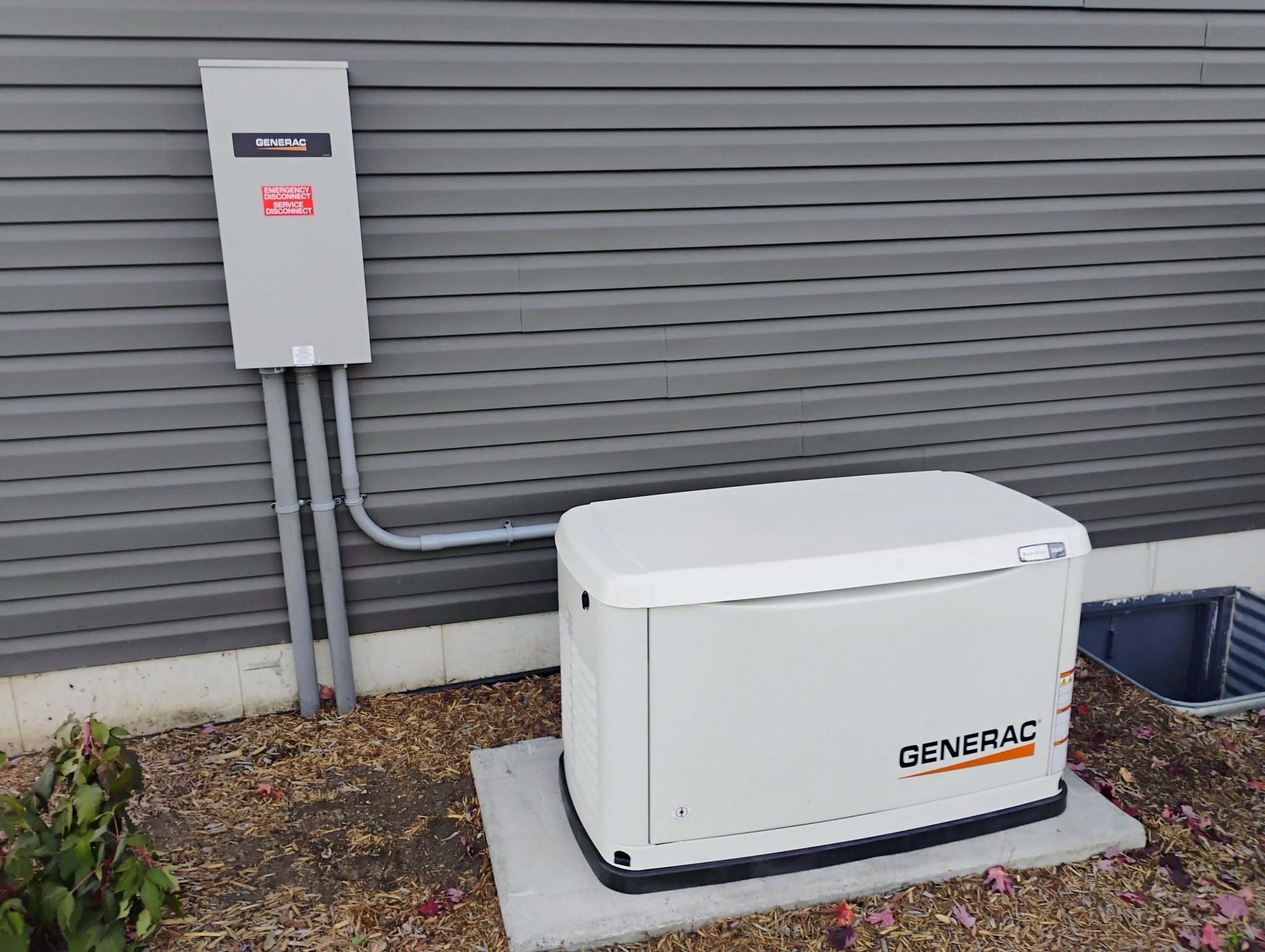 Technician completing a home standby generator installation